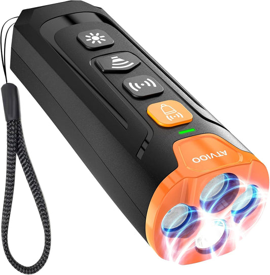 Dog Bark Deterrent Device - Ultrasonic Anti-Barking Devices with 3X Sonic Emitters, Up to 50FT Long Range & Rechargeable Bark Control - Safe for Dogs Training - Indoor & Outdoor (Black)