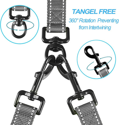 PetBonus No Tangle Double Dog Leash and Dog Seat Belt for Car