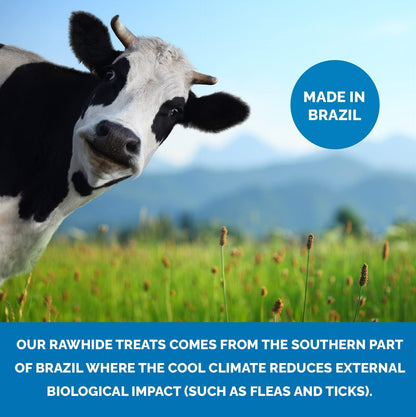 123 Treats | Dog Rawhide Bones Chews 3-4" (50 Count) Premium Rawhide Dog Bones | Free Range Grass Fed Cattle with No Hormones, Additives or Chemicals