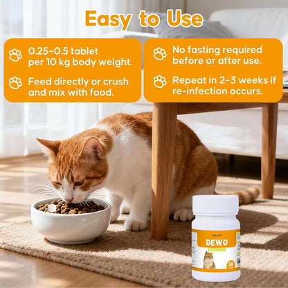 De-wormax Digestive Health Tablets for Cats and Kittens, Gentle Formula, Supports Intestinal Comfort & Wellness, Easy to Feed, Developed with Veterinary Insight