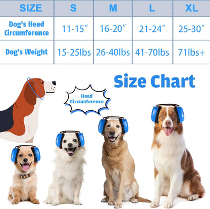 Dog Music Headphones for Anxiety Relief Fireworks Thunder Noise Blocking Earmuffs with Sound Isolation Calming Classical ASMR Music for Dogs – Pet Ear Muffs (Blue, Small)