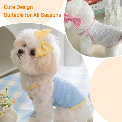 Dog Summer Clothes Puppy Heart Vest Shirt Breathable Pet Sleeveless Tank Top for Small Medium Dog Cat (Yellow, X-Large)