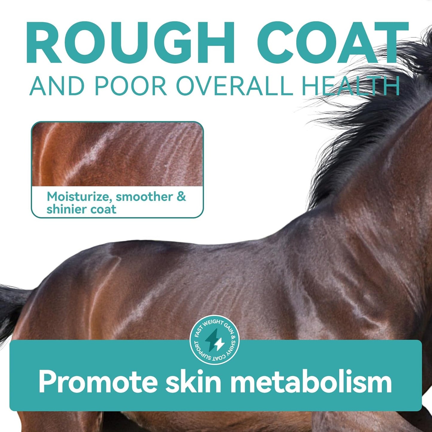 Equi Weight Build & Coat Glow Supplement for Horses Grounded Flaxseed with Omega-3 420g