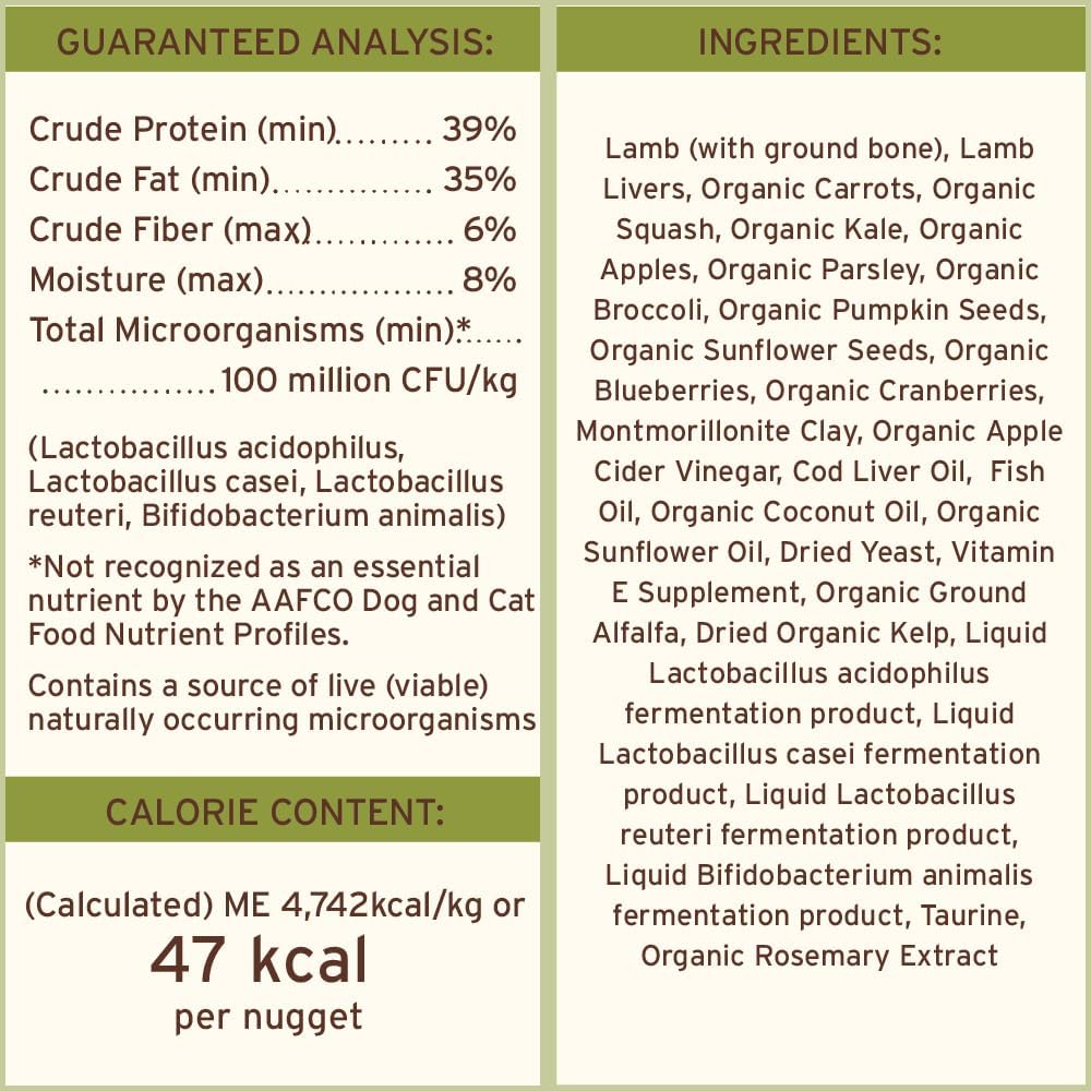 Primal Freeze Dried Raw Dog Food Nuggets, Lamb, Complete & Balanced Meal, Also Use as Topper or Treat, Premium, Healthy, Grain Free, High Protein Raw Dog Food, 5.5 oz