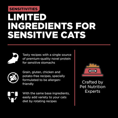 Go! Solutions Sensitivities Limited Ingredient, Grain-Free Dry Cat Food, Salmon Recipe for Sensitive Stomach, 6 lb Bag