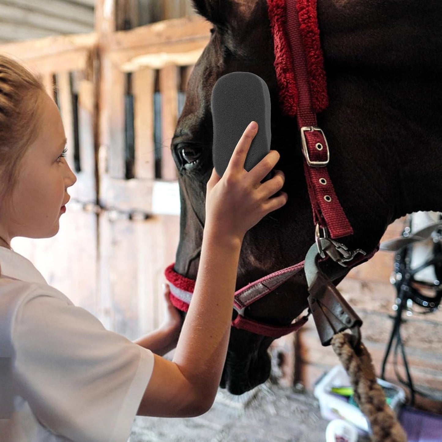 5pcs 5pcs Horse Grooming Sponges for Bathing and Massaging Smooth-Textured Body Cleaning Pads for Dirt Removal and Sweat Mark Care Comfortable Grip Horse Accessories for Coat Care