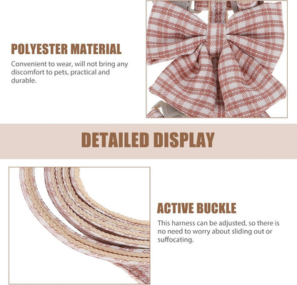 Happyyami Adjustable Cat Harness and Leash Set, No-Escape Soft Pink Vest with 1.0M Traction Rope for Small Cats 3-7 Lbs, Outdoor Walking and Control Pet Supplies