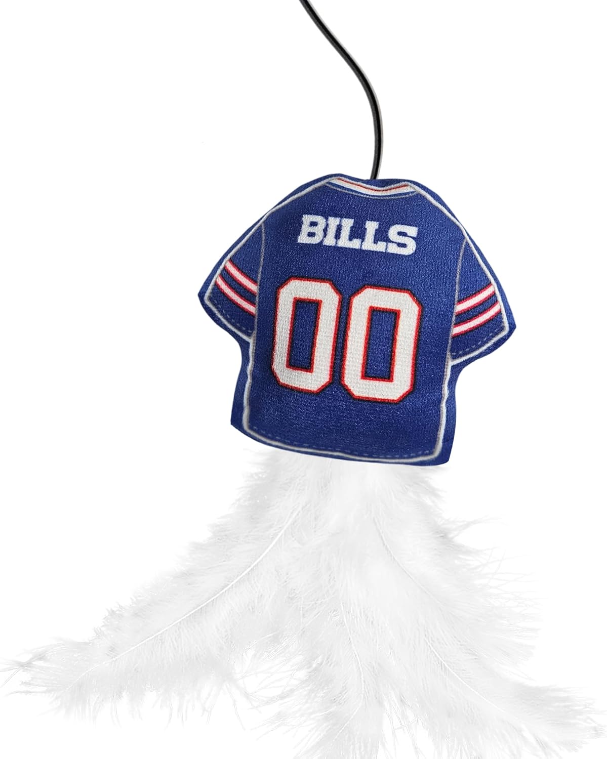 NFL Buffalo Bills Cat Toy Wand with Catnip - Team Jersey Shaped Plush Teaser Toy for Cats & Kittens - Interactive Pet Toy for Play & Exercise