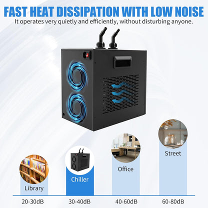 160L/42.27GAL Aquarium Chiller, 270W Aquarium Water Hydroponic Cooling System Chiller Fish Shrimp Tank Cooler, Circulation Function Constant Temperature for Water Weeds Axolotl Jellyfish Coral Shrimp