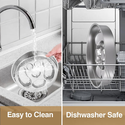 Slow Feeder Dog Bowls, Stainless Steel with Non-Slip Silicone Base Metal Bowl, 2 Cups Large Capacity Slow Feed for Small, Medium, Large Breed Dogs