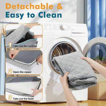 Large Dog Car Seat, Dog Car Bed for Large Dogs Under 120lbs, Dog Booster Seat with Thick Cushion and 2 Pet Safety Leashes, Detachable & Washable Pet car Bed for Backseat