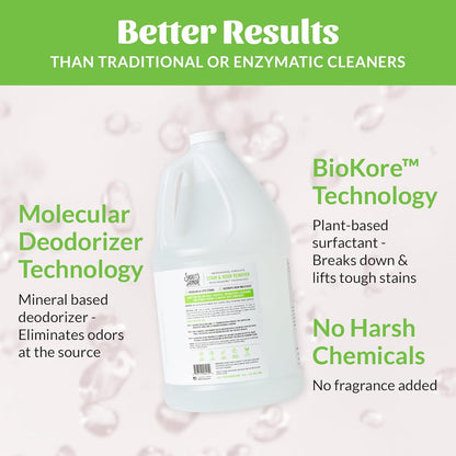 SKOUT'S HONOR Pet Stain and Odor Remover - Powerful Cleaner for Dog Urine, sweat, and other messes, Destroys and Removes Odor and Stain Molecules, Eco-Friendly Formula for Carpets and Home, 128oz