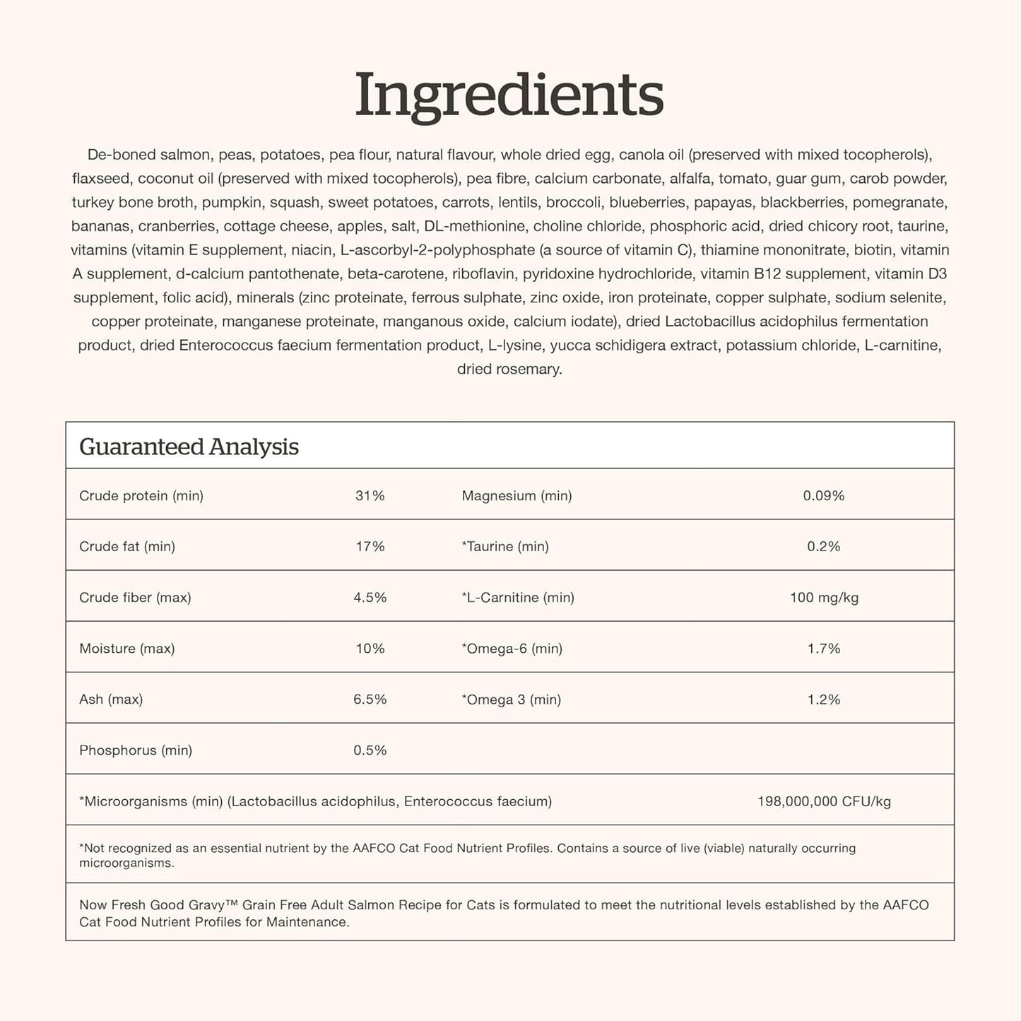 Now Fresh Good Gravy Grain-Free Dry Cat Food with Salmon, Healthy Kibble for Adults & Seniors Coated in Bone Broth – Just Add Water to Moisten, Chicken-Free Recipe for Sensitive Stomachs, 3 lb Bag