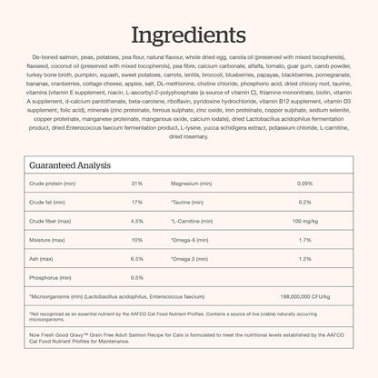 Now Fresh Good Gravy Grain-Free Dry Cat Food with Salmon, Healthy Kibble for Adults & Seniors Coated in Bone Broth – Just Add Water to Moisten, Chicken-Free Recipe for Sensitive Stomachs, 3 lb Bag