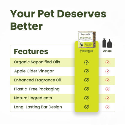 Project Sudz Spa Collection Bar Shampoo – Coco Limone | Solid Pet Shampoo Bar with Coconut & Lemon | Eco-Friendly, Plastic-Free, Gentle & Safe for Dogs & Cats