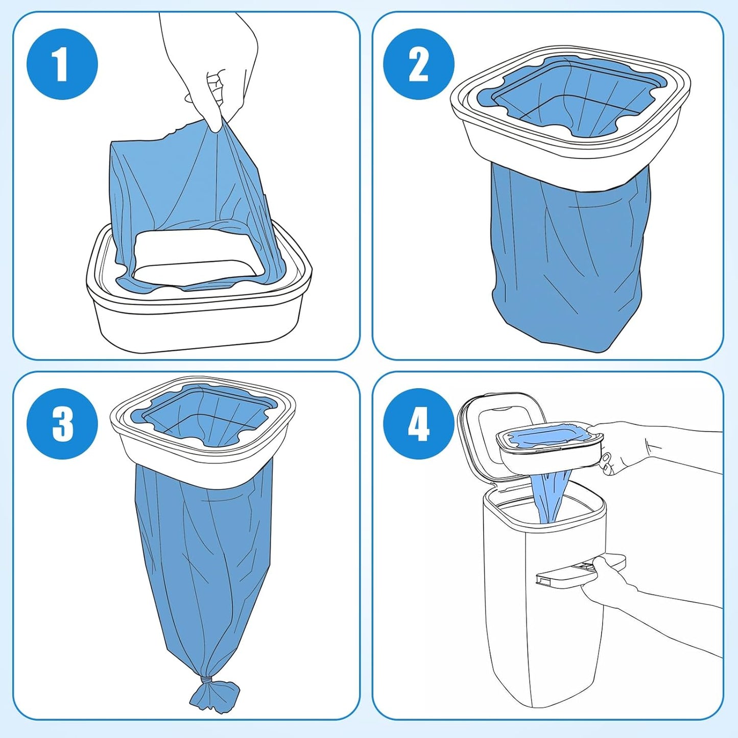 Cat Litter Refills Cartridge Compatible with Your Genie Litter Standard, Plus and XL Cat Litter Pail, 8 Packs