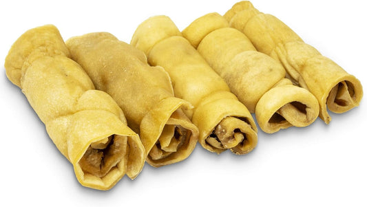 Wild Eats Water Buffalo Retriever Style Cheek Roll Dog Chews-5 Pack (Long Lasting Chews, Treats, Bones for Aggressive Chewers & Large Dogs) Great Substitute Pig Ears Dogs