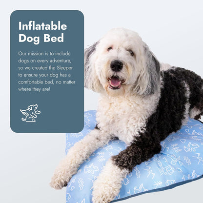 K9 Sport Sack Sleeper with Blue Slip Cover - Large/Extra Large (3” x 28” x 28”) - Inflatable Dog Bed with Carrying Case - Lightweight, Durable Design Ideal for Travel