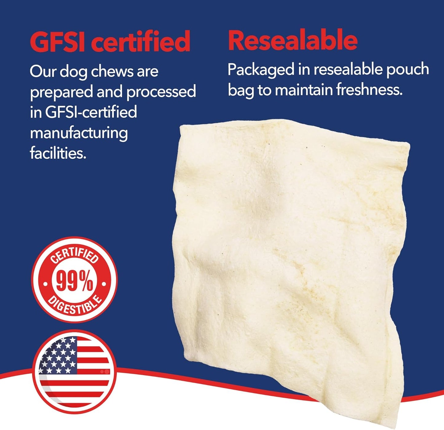 Pet Factory 100% USA Made Beefhide 8in Rolls Dog Dental Chews - Thick Rawhide Dental Chews for Dogs, Promotes Healthy Teeth & Gums, 99% Digestible - 8 Ounce (Pack of 1)