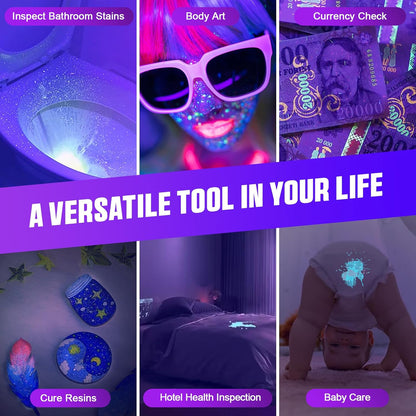 ESCO LITE UV Flashlight Black Light, 100 LED 395 nM Ultraviolet Flashlights UV Blacklight Detector for Dog Urine, Pet Stains and Bed Bug