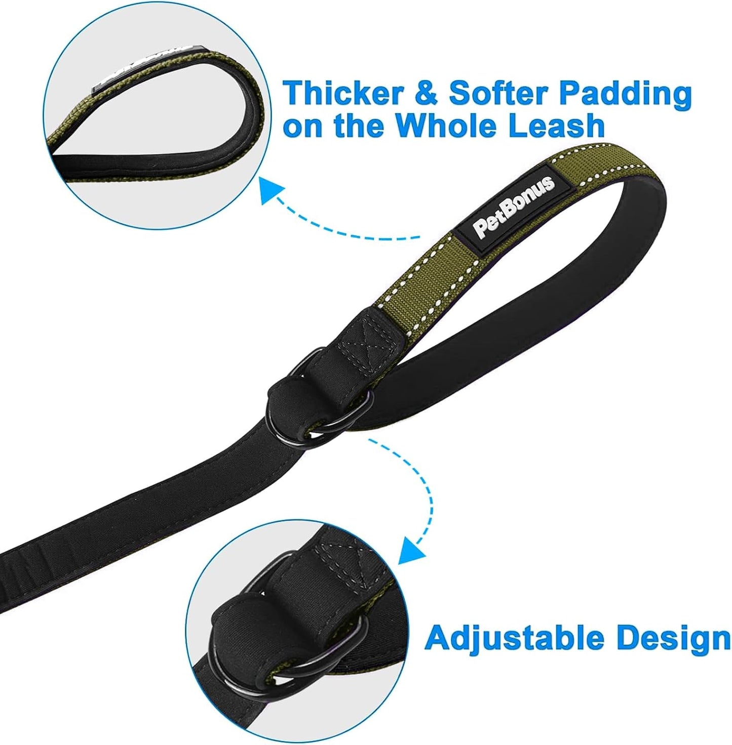 PetBonus Safety Wrist Strap for Retractable Dog Leash and Dog Seat Belt for Car
