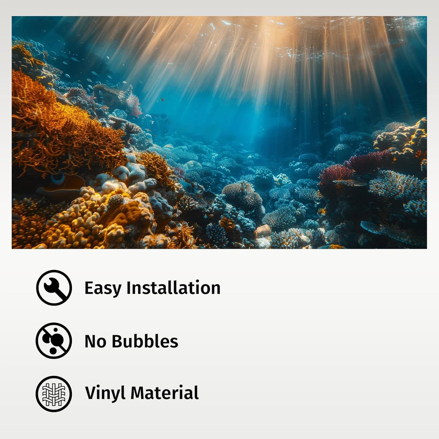 Aquarium Background, Ocean Fish Tank Background, Terrarium Background Cloth 27.6 x 11.8 inches