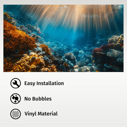 Aquarium Background, Ocean Fish Tank Background, Terrarium Background Cloth 27.6 x 11.8 inches