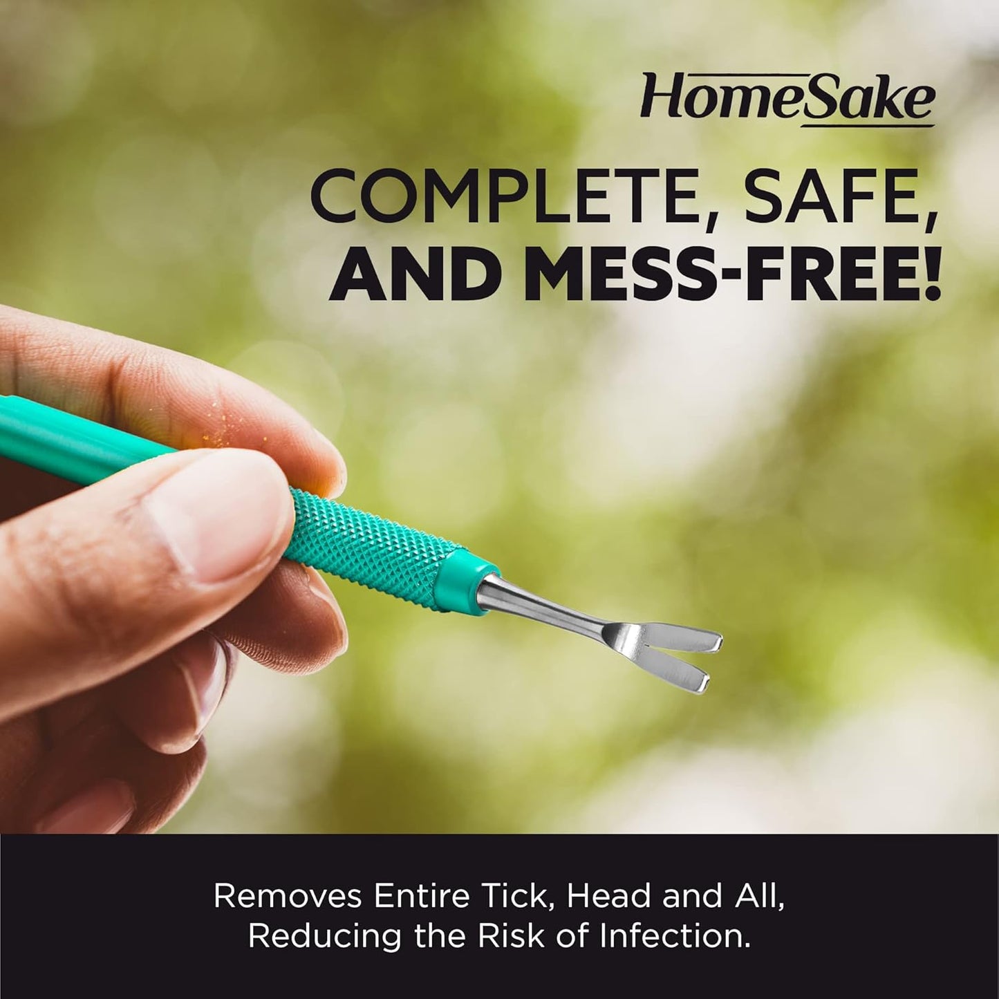 Homesake Tick Remover Tool & Tweezer Set for Dogs, Cats & Humans – Stainless Steel Tick Removal Kit with Storage Pouch & Free Tick ID Card – Safe & Effective Tick Puller