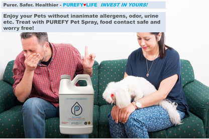 PUREFY Pet Spray (68oz) Eliminate pet matters and pet urine from the environment. Pet Odor Eliminator. Unscented. No residue. (68oz)