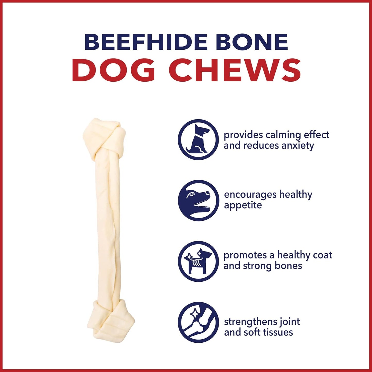 Pet Factory American Beefhide 20-22" Knotted Bone Dog Chew Treat - Natural Flavor, 1 Count/1 Pack