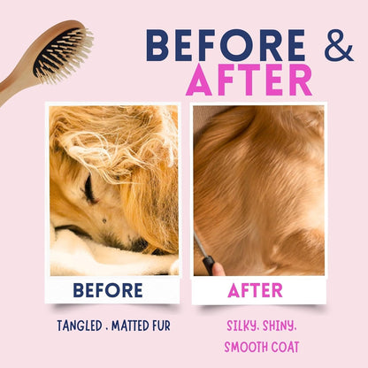 Naturally-Derived Dog Detangler Spray, Leave-in Conditioner for Mat & Tangle Removal, Hydrating Conditioning, Easy Brush, for Curly, Wavy, Long Coats, Sensitive Skin, Made in USA, 16oz