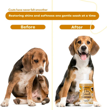 P.E.T. Flea Assault Pear & Pomegranate Dog & Cat Conditioner, 16 oz | Deep Moisture, Detangles & Soothes Sensitive Skin | Sulfate-Free, pH-Balanced Cosmetic Formula