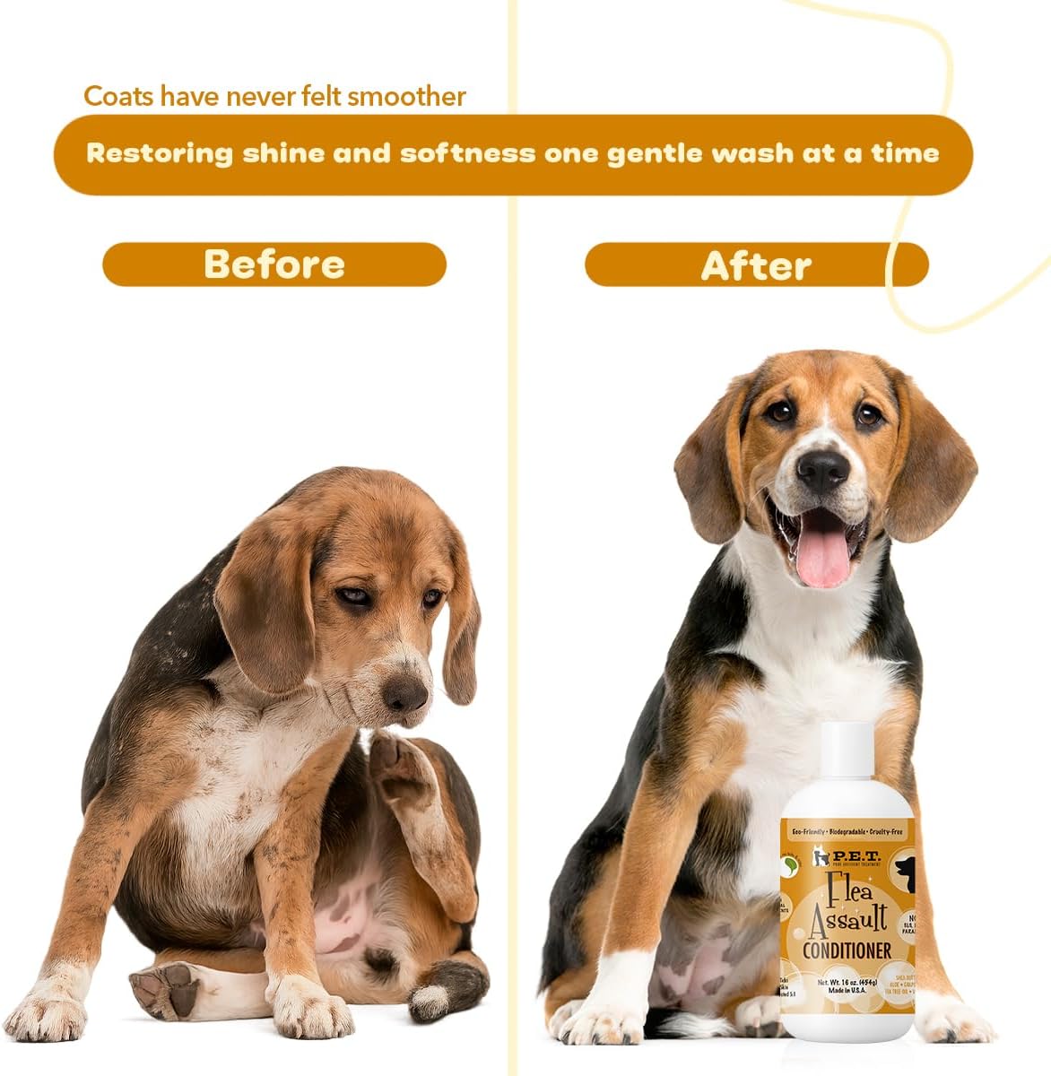 P.E.T. Flea Assault Pear & Pomegranate Dog & Cat Conditioner, 16 oz | Deep Moisture, Detangles & Soothes Sensitive Skin | Sulfate-Free, pH-Balanced Cosmetic Formula