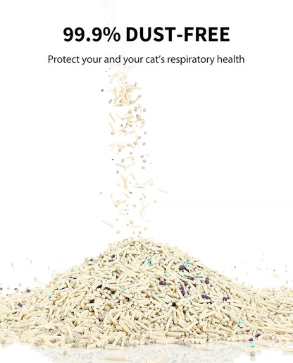 PETKIT Upgraded Clump+ Tofu Mixed Cat Litter, Water Flushable,Ultra Absorbent and Fast Drying, 100% Natural Ingredients Clumping Litter, Dust-Free Low Tracking Bentonite Litter (5.2lb×3bags)