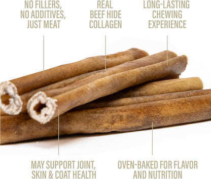 Chewer's Joy Collagen Sticks 5-6" (5 Count) - Natural Dog Treats - Single Ingredient Long-Lasting Chews, High Protein