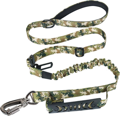 Hotsky Tactical Dog Seatbelt Harness for Medium Dogs No Pull, Adjustable Military Service Dog Vest Reflective Pet Harness with Control Handle Molle Loop Panels for Dogs Training Walking(Army Camo, M)