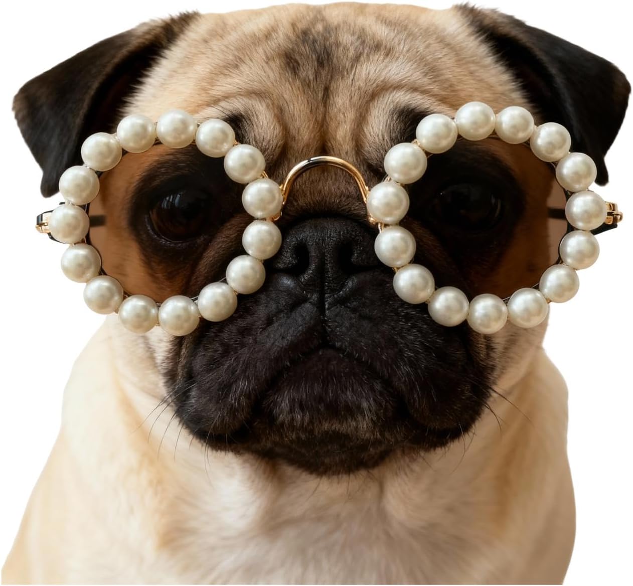 Cute Pearl Cat Sunglasses, Pet Sunglasses for Small Medium Dog/Cat, Holiday Party Pet Costume Accessories, Pet Doll Glasses Costumes, Cats Glasses Dog Sunglasses for Photography Party Wear