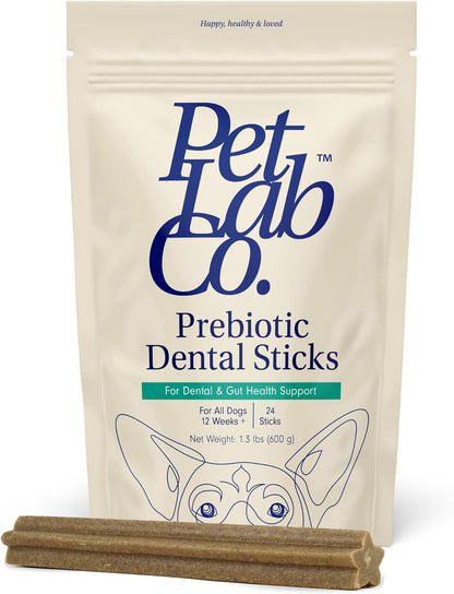 PetLab Co. Dental Sticks – Dog Dental Chews -Target Plaque & Tartar Build-Up at The Source - Designed to Maintain Your Dog’s Oral Health, Keep Breath Fresh and Provide Digestive Help (24 Sticks)