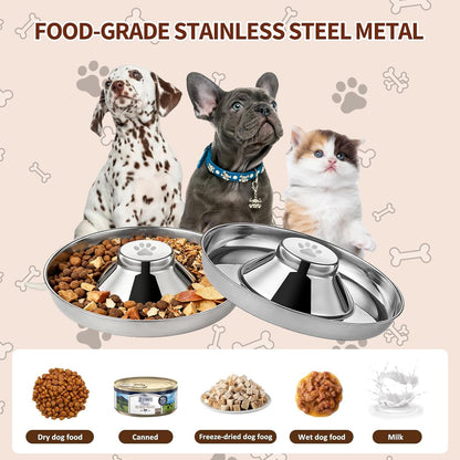 Stainless Steel Dog Bowls, Thickened Durable Replacement Bowls,Slow Feeder Pet Bowl for Cat or Dog Food or Water Dish