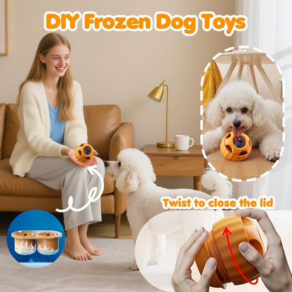 LUKITO Lick Mat, Ball & Bowl with Peanut Butter, Frozen Treat Puzzle Dispenser for Anxiety Relief, Reduce Boredom, Perfect for Bathing Grooming (6 in 1)