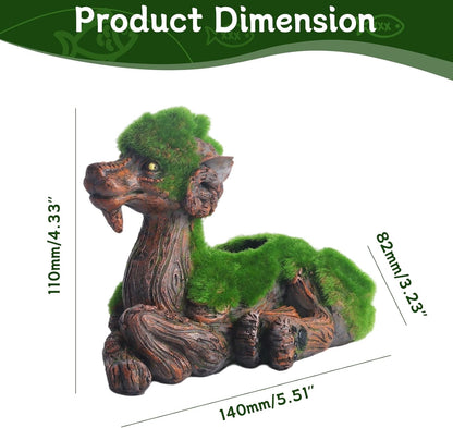 AnRui Resin Goat Fish Tank Decor Green Moss Aquarium Décor Thematic Ornaments for Cichlid, Small Fish, Shrimp to Play Hide Breed Habitat