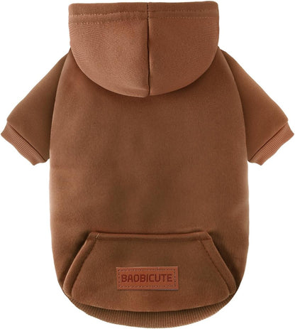 1 Pack Dog Hoodie Warm Hood Dog Sweater Cold Weather Small Dogs Sweatshirt Comfort Pet Clothes for Small Medium Dogs with Pockets Cats Chihuahua Clothes for Male Female Girl Boy Sporty Daily Wear