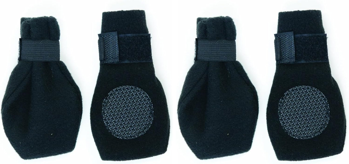 Fashion Pet Lookin Good Arctic Fleece Boots for Dogs, X-Large, Black (Pack of 2)