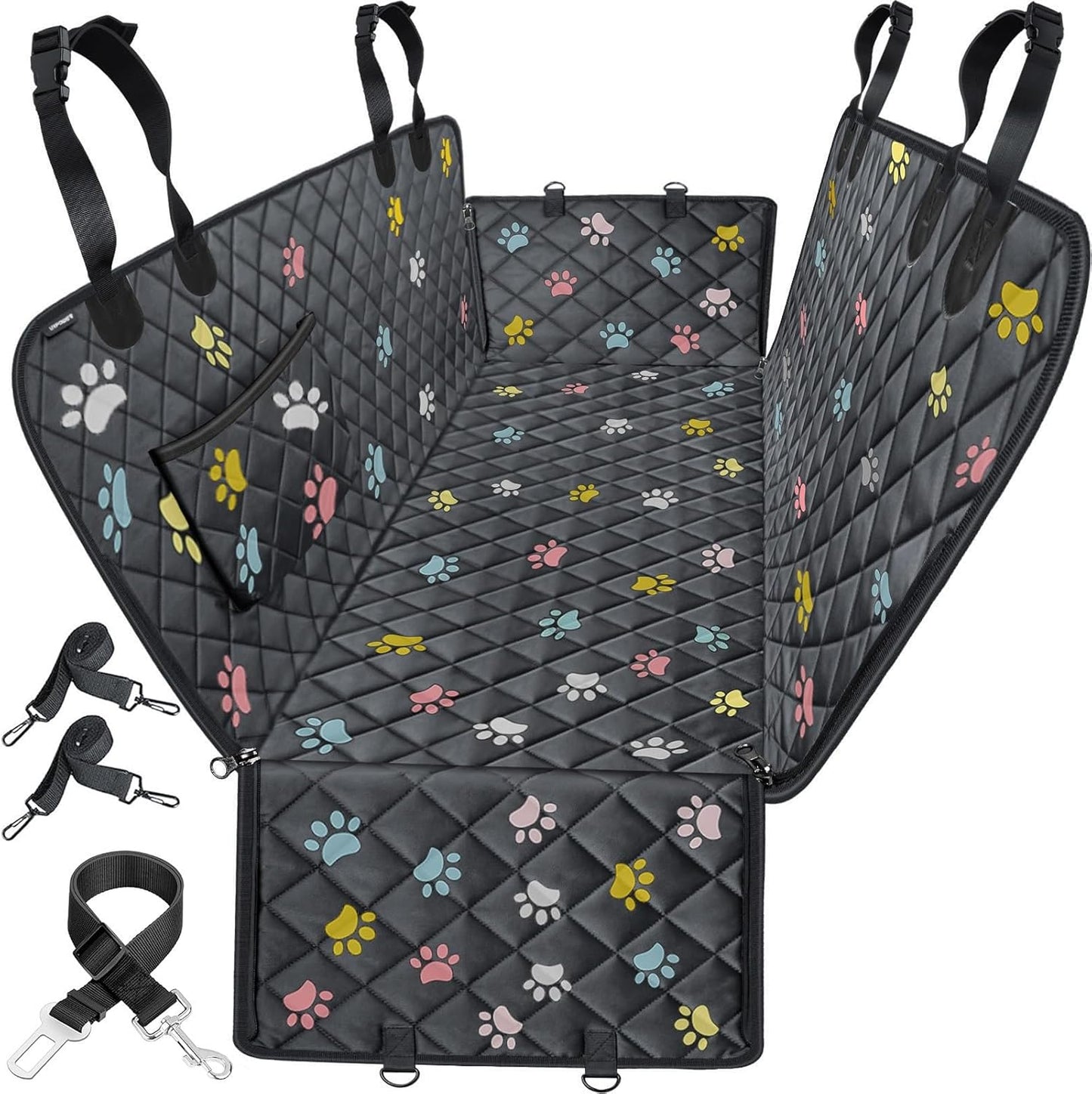 URPOWER Dog Car Seat Cover for Back Seat, Waterproof Dog Hammock for Cars, Trucks and SUVs, 600D Heavy Duty Scratch Proof Nonslip Durable Soft Pet Backseat Protector