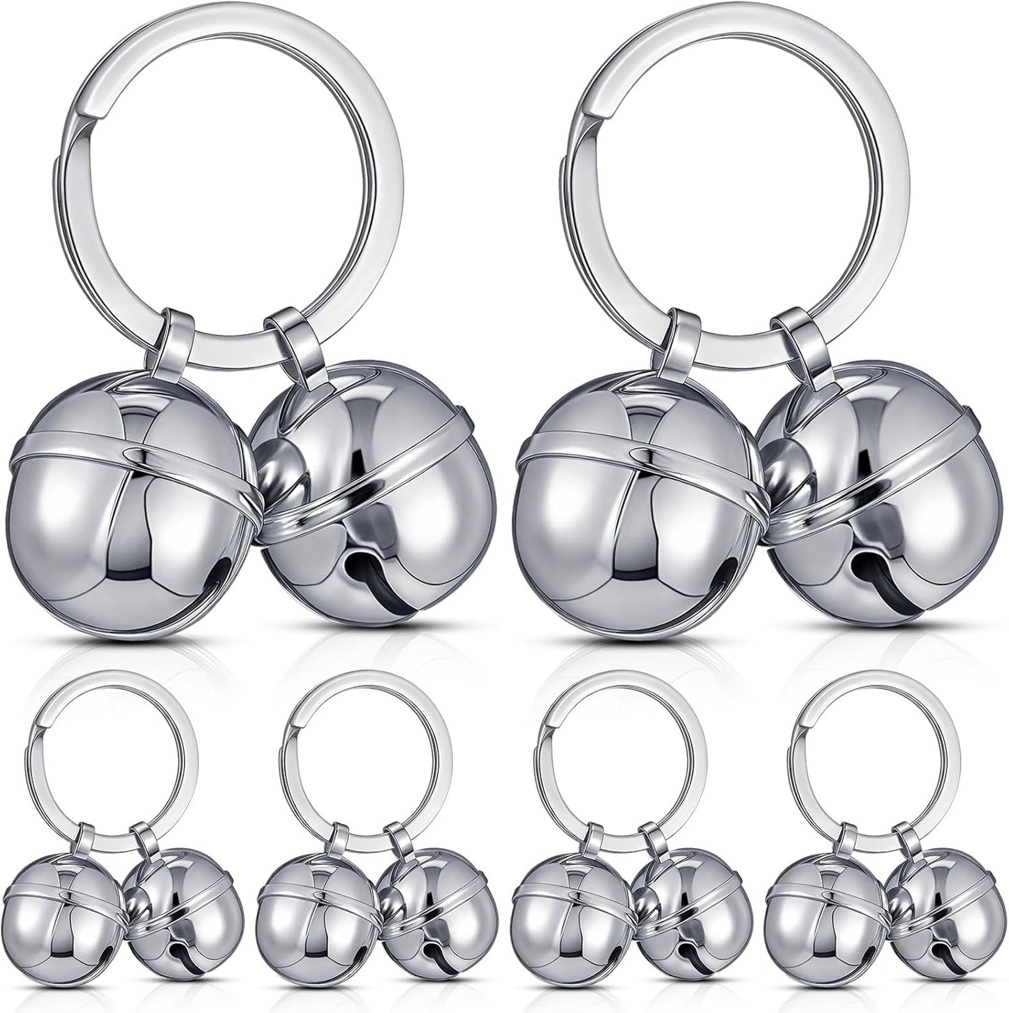 Abbylike 6 Pack Dog Stainless Steel Collar Bells - Extra Loud Pet Tracker Training Bells for Dog & Cat Safety & Tracking, Fits Small Medium Large Pets