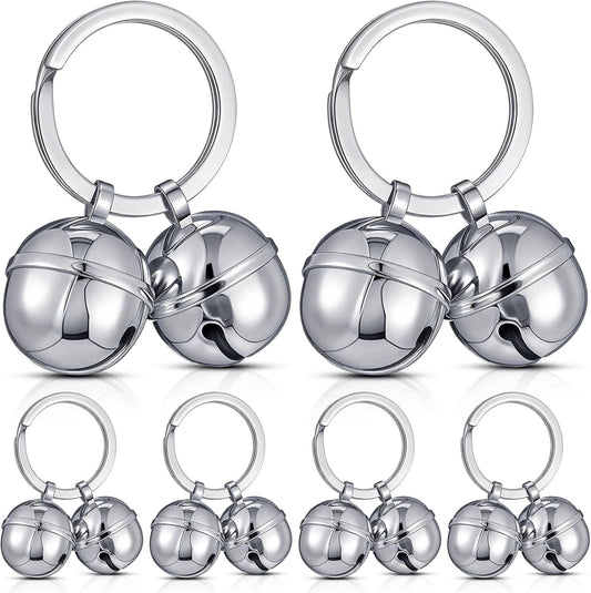 Abbylike 6 Pack Dog Stainless Steel Collar Bells - Extra Loud Pet Tracker Training Bells for Dog & Cat Safety & Tracking, Fits Small Medium Large Pets