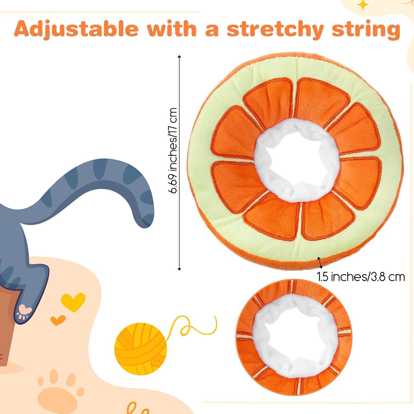 Soft Cat Cone Collar Cute Kitten Recovery Collar After Surgery to Stop Licking Adjustable Lightweight Elizabethan Neck Collar for Small Medium Large Cats Puppies Wound Healing, Orange