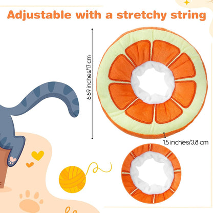 Soft Cat Cone Collar Cute Kitten Recovery Collar After Surgery to Stop Licking Adjustable Lightweight Elizabethan Neck Collar for Small Medium Large Cats Puppies Wound Healing, Orange