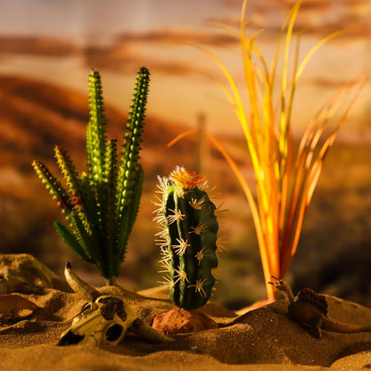 Bearded Dragon Tank Background 35 x 17 Inches Reptile Habitat Terrarium Background Blue Sky Cactus Sun and Desert Rain Forest Plant for Lizard Chameleon Gecko Snake Amphibian Terrarium Decor