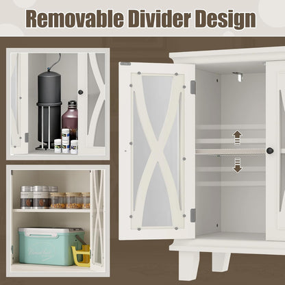 Merax 20 Gallon Fish Tank Stand with Power Outlets(4 AC 2 USB), Farmhouse Decorative Aquarium Stand Furniture with Adjustable Shelves, 10-20 Gallon Reptile Turtle Tank Stand with Cabinet Storage